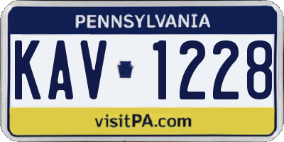 PA license plate KAV1228