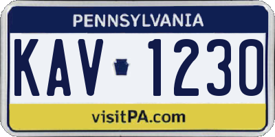PA license plate KAV1230