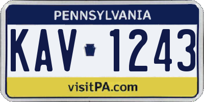 PA license plate KAV1243