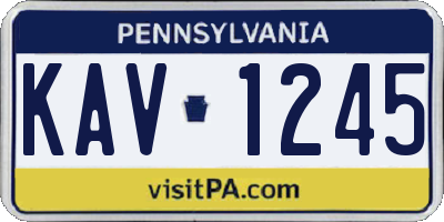 PA license plate KAV1245