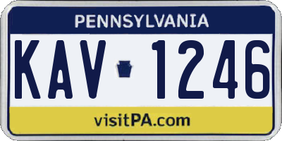 PA license plate KAV1246