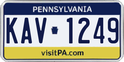 PA license plate KAV1249