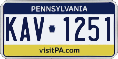PA license plate KAV1251