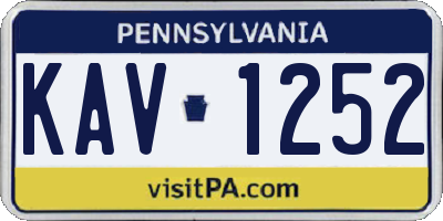 PA license plate KAV1252