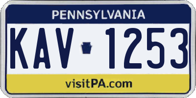 PA license plate KAV1253