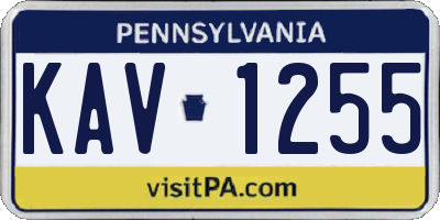 PA license plate KAV1255