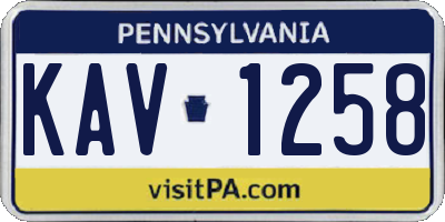 PA license plate KAV1258