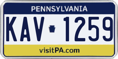 PA license plate KAV1259