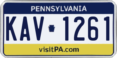 PA license plate KAV1261