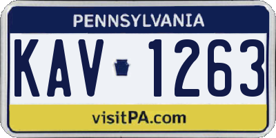 PA license plate KAV1263