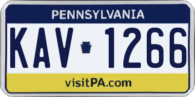 PA license plate KAV1266