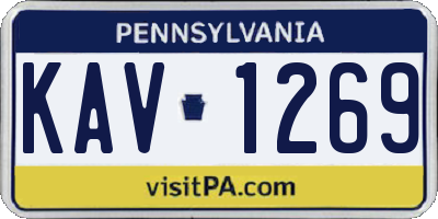PA license plate KAV1269