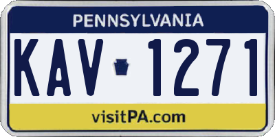 PA license plate KAV1271
