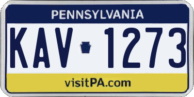 PA license plate KAV1273