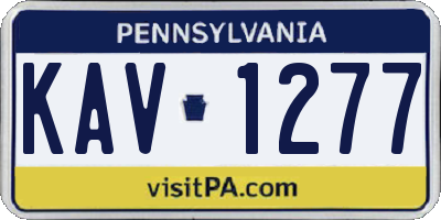 PA license plate KAV1277