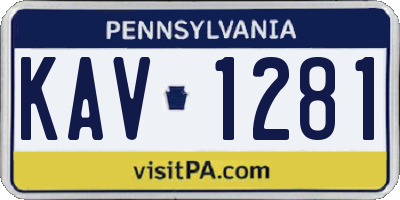 PA license plate KAV1281