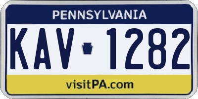 PA license plate KAV1282