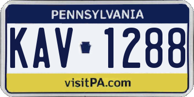 PA license plate KAV1288