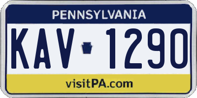 PA license plate KAV1290