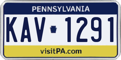 PA license plate KAV1291