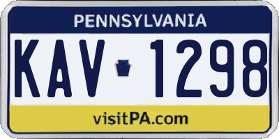 PA license plate KAV1298