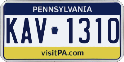 PA license plate KAV1310
