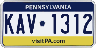 PA license plate KAV1312