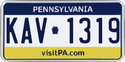 PA license plate KAV1319