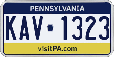 PA license plate KAV1323