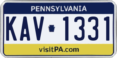 PA license plate KAV1331