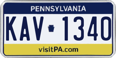 PA license plate KAV1340