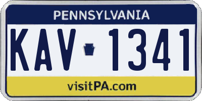 PA license plate KAV1341