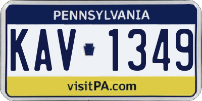 PA license plate KAV1349