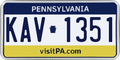 PA license plate KAV1351