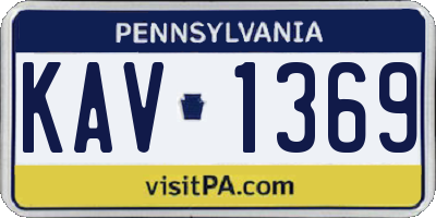 PA license plate KAV1369