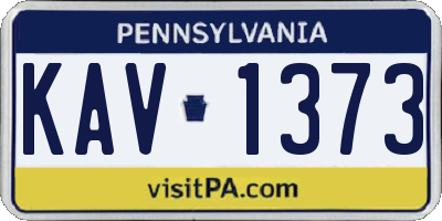 PA license plate KAV1373