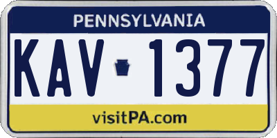 PA license plate KAV1377