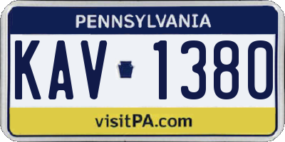 PA license plate KAV1380