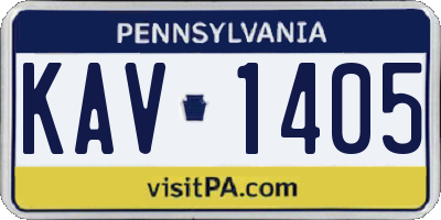 PA license plate KAV1405