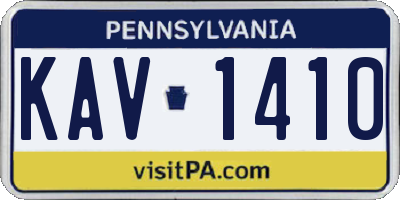 PA license plate KAV1410