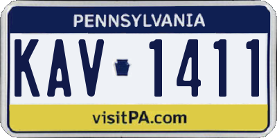 PA license plate KAV1411