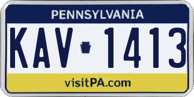 PA license plate KAV1413