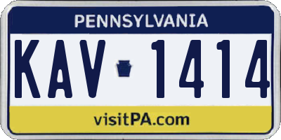 PA license plate KAV1414