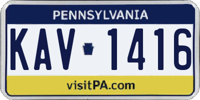 PA license plate KAV1416