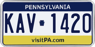 PA license plate KAV1420