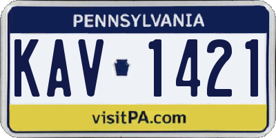 PA license plate KAV1421