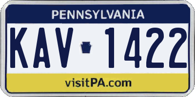 PA license plate KAV1422