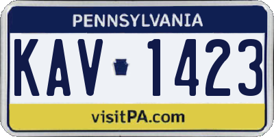 PA license plate KAV1423