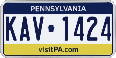 PA license plate KAV1424