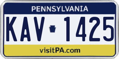 PA license plate KAV1425